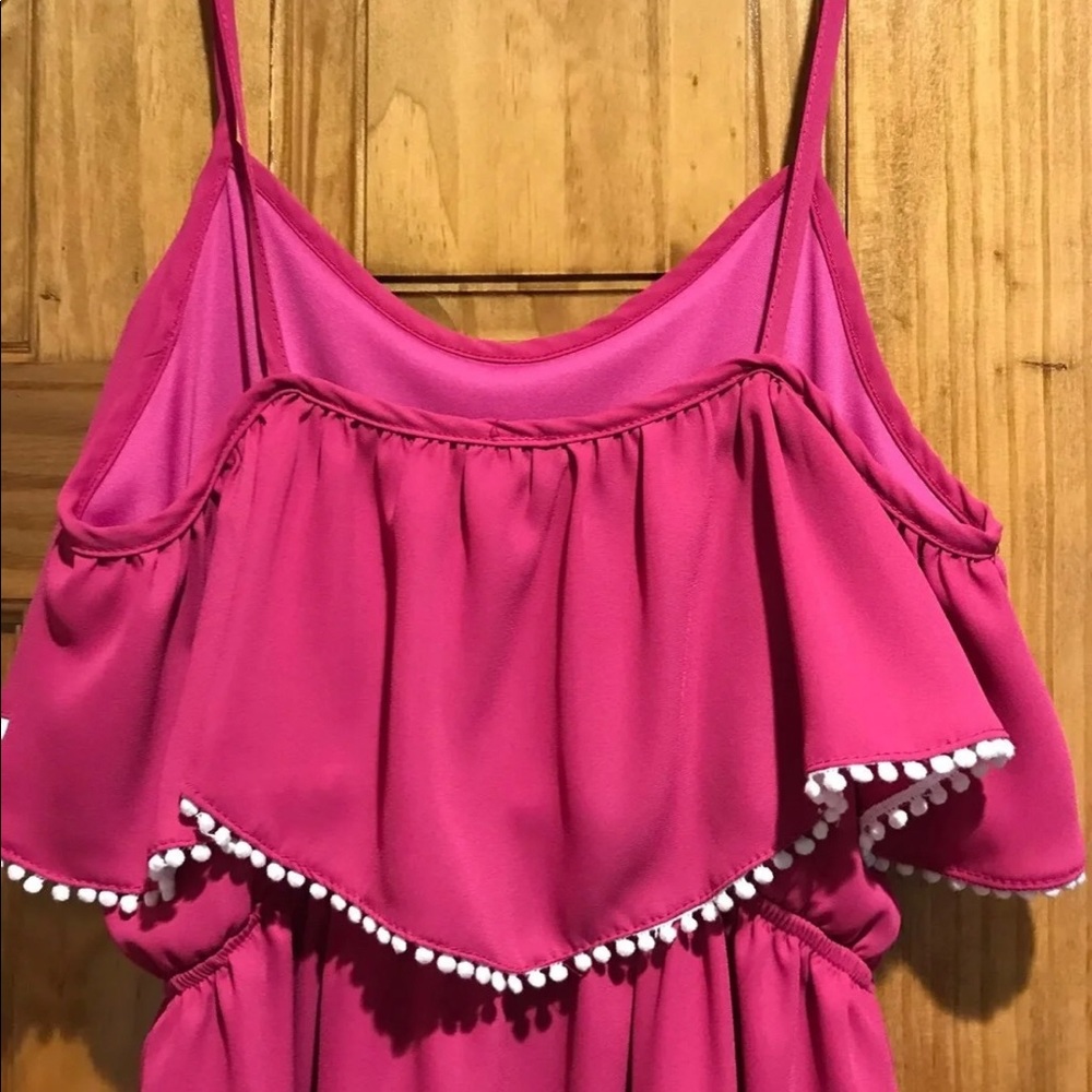 Magenta Mini Dress Sz 8 - 10 Medium NWT 
w/White Cotton Ball Tassels - Picture 12 of 16